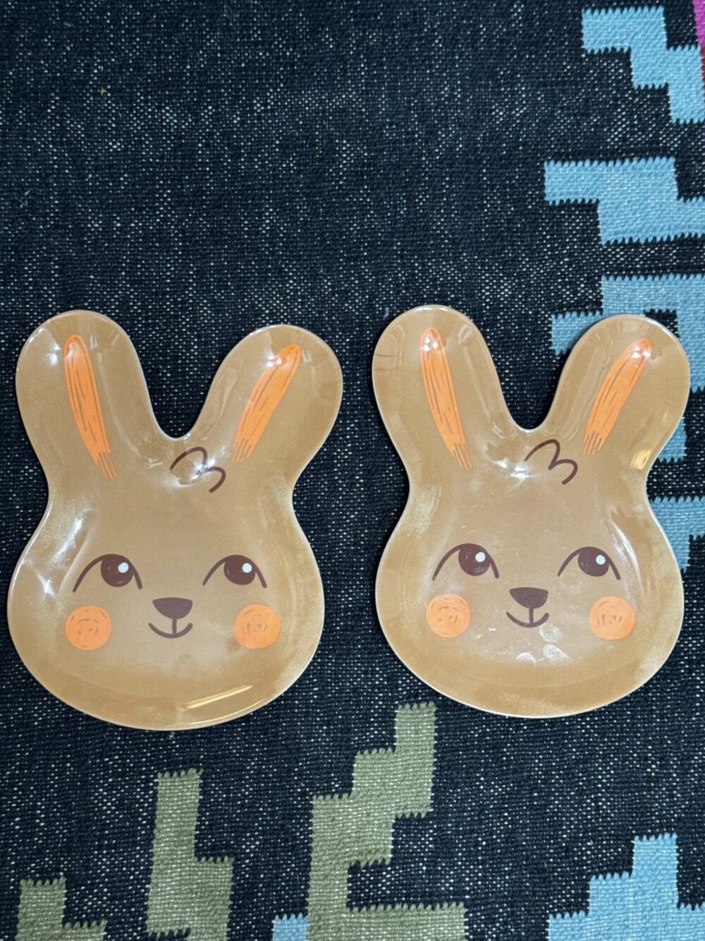 Spritz™ Figural Bunny Melamine Plate, Set of Two, Brown